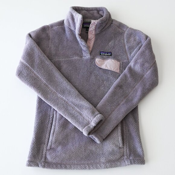 PATAGONIA Re-Tool Snap-T Fleece Pullover Jacket Polartec Thermal Lavender Lilac - Picture 1 of 7